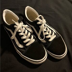 Vans Classic Black and White Lace-Up Shoes